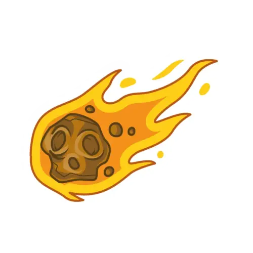 Meteor space sticker illustration